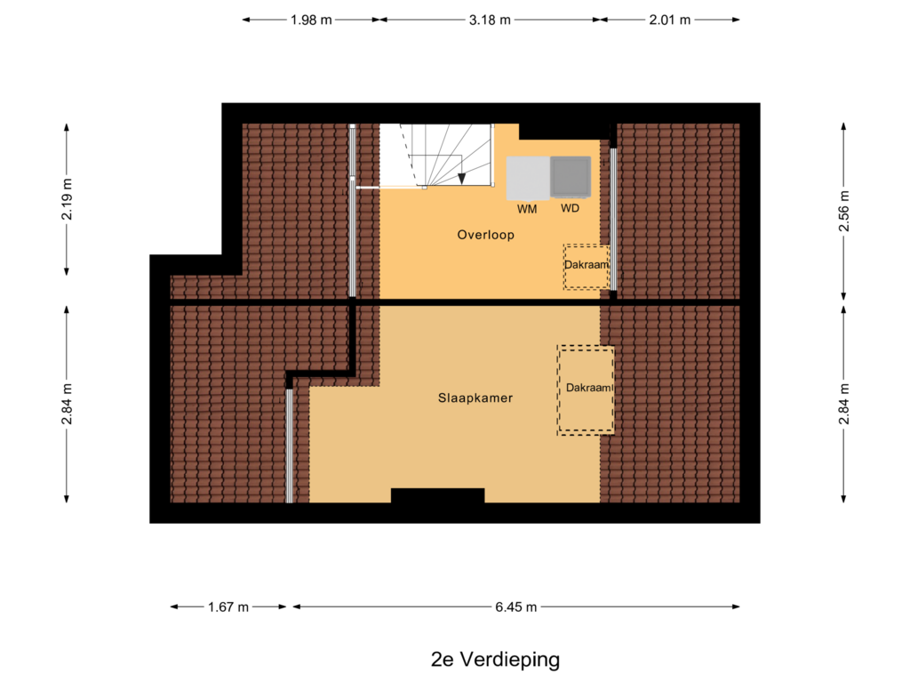 Bekijk plattegrond van 2e Verdieping van Langevielesingel 84