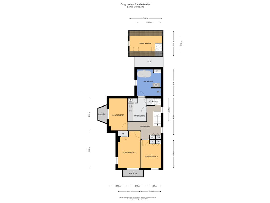 Bekijk plattegrond van Eerste Verdieping van Bruigomstraat 9