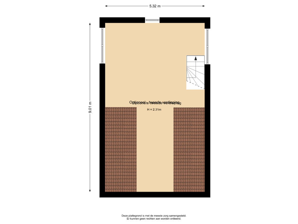 View floorplan of Alternatief vliering of St. Antoniusstraat 98