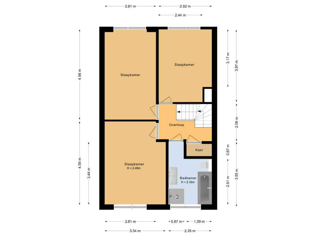 Bekijk plattegrond van Eerste verdieping van Griend 12 18