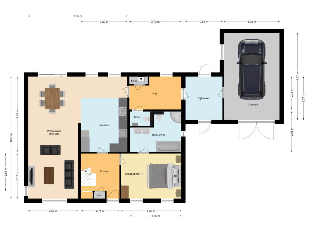 Bekijk plattegrond van Begane grond van Spoorstraat 12