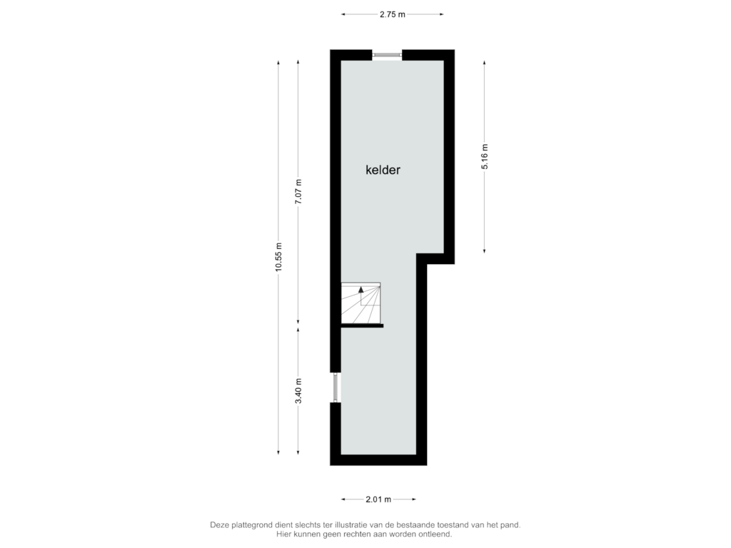 Bekijk plattegrond van kelder van Bartelsstraat 3