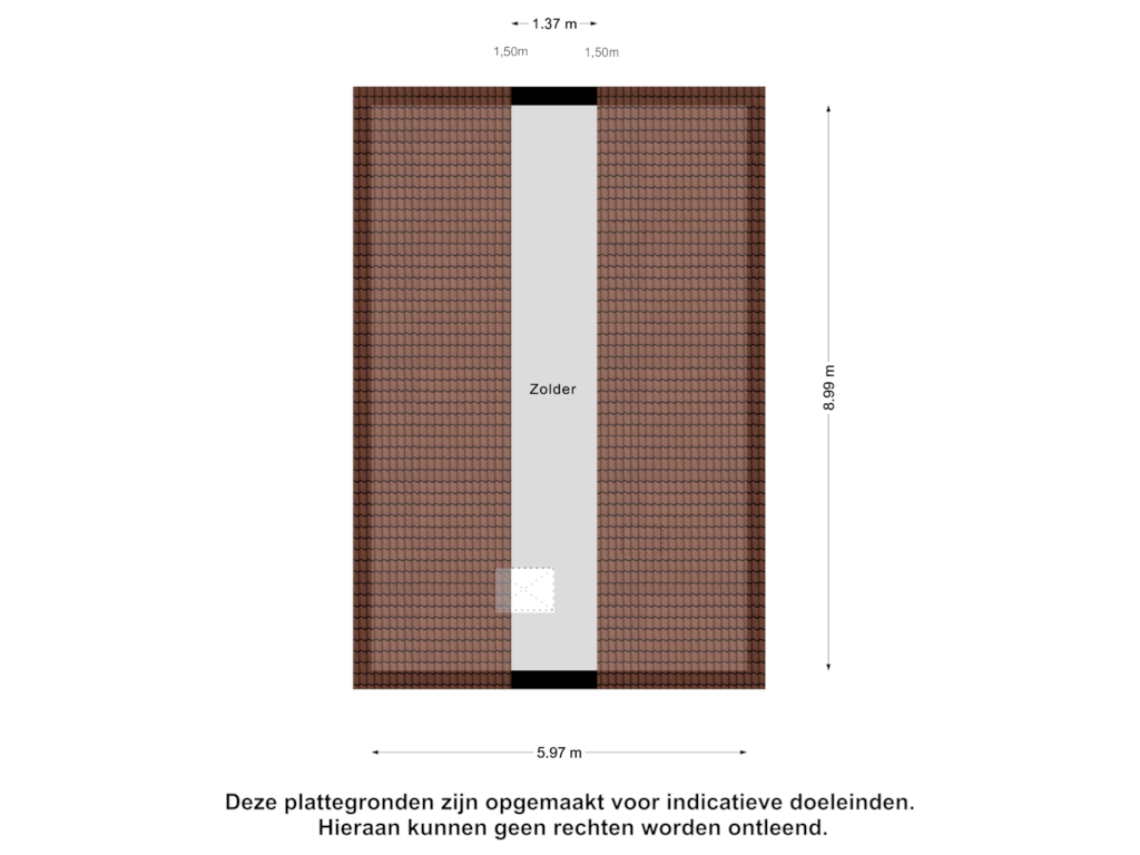 View floorplan of Zolder of Westsingel 14