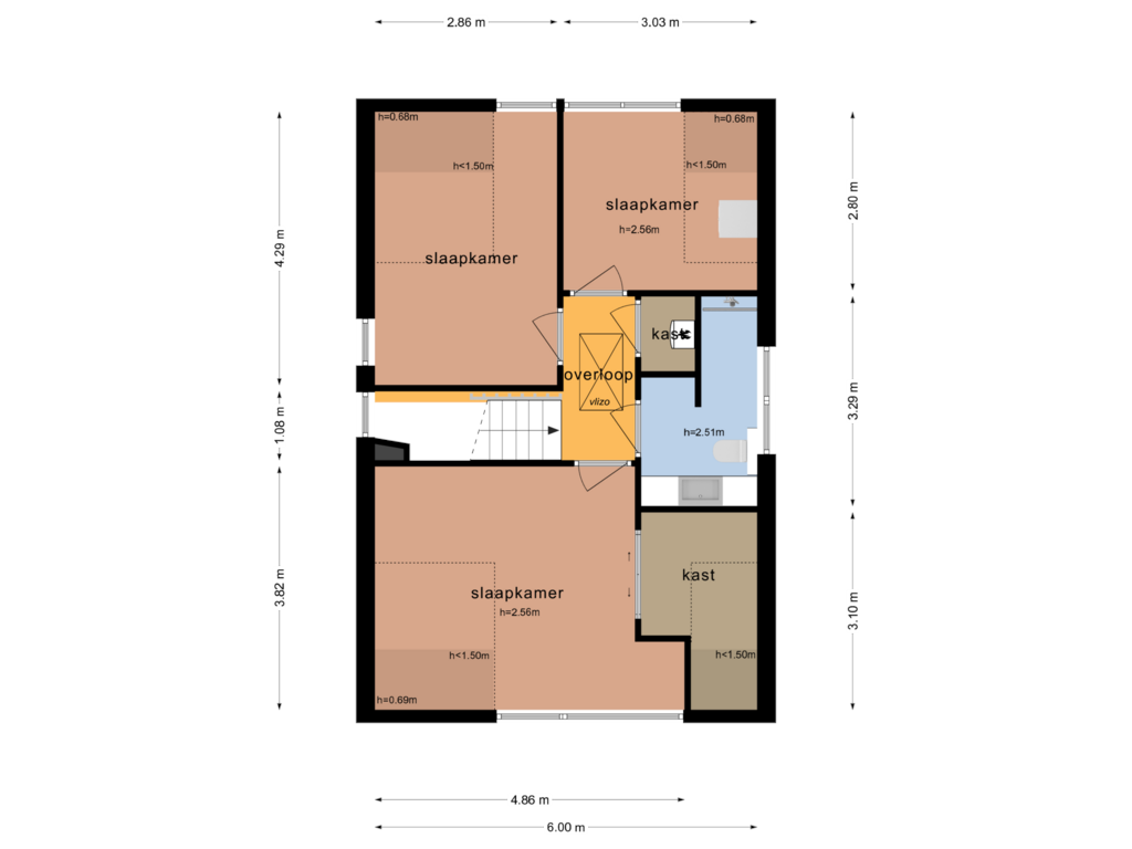 Bekijk plattegrond van EERSTE VERDIEPING van Groote Hof 2