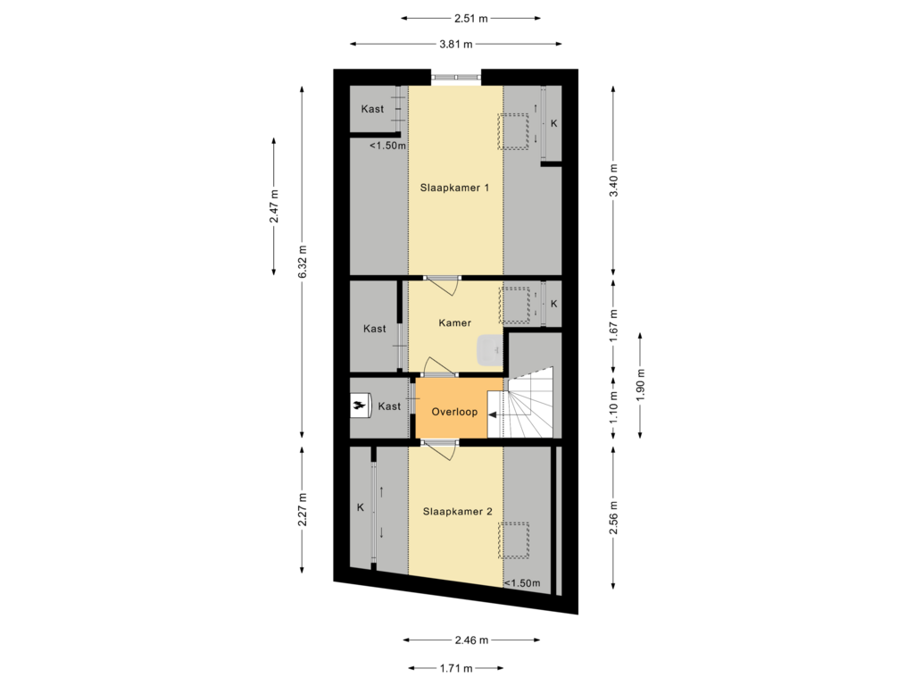 Bekijk plattegrond van Eerste verdieping van Snaarmanslaan 12