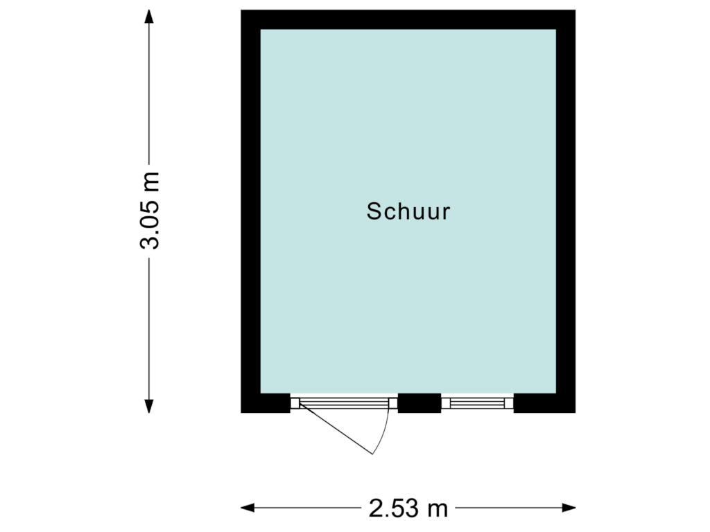 View floorplan of Schuur of Graaf Floris V weg 37-A