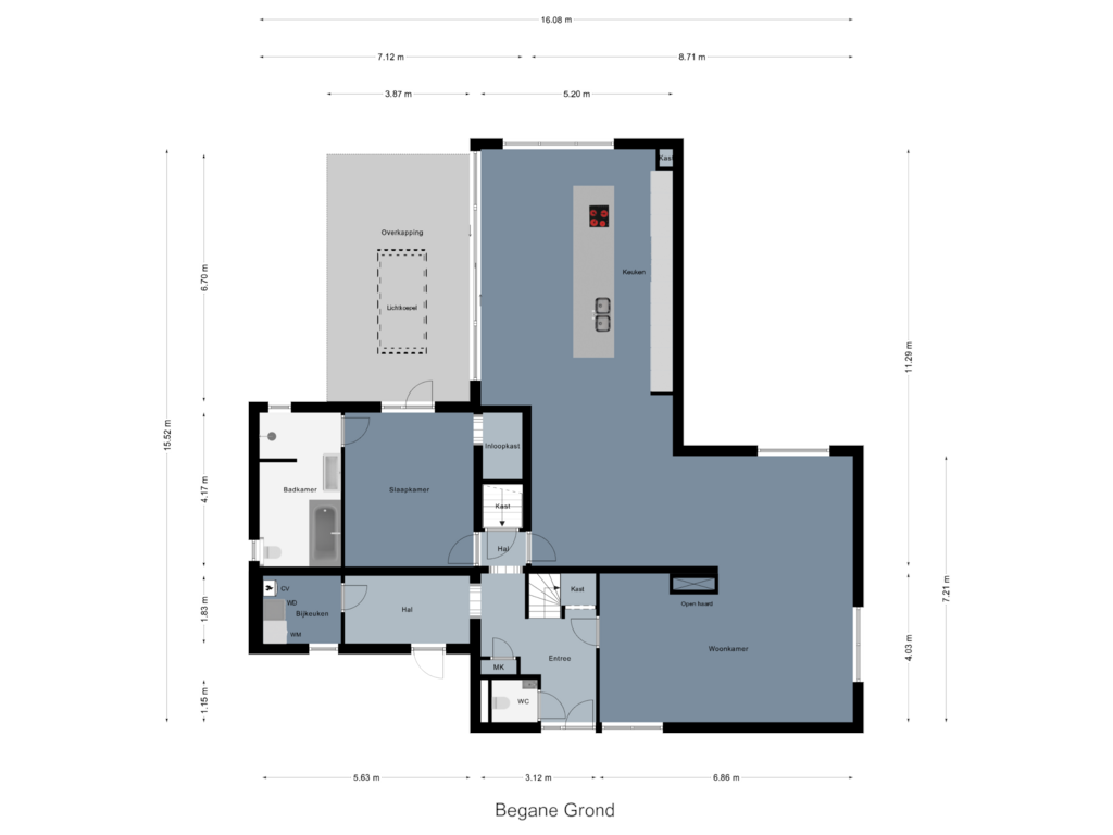 Bekijk plattegrond van Begane Grond van Tusveld 19