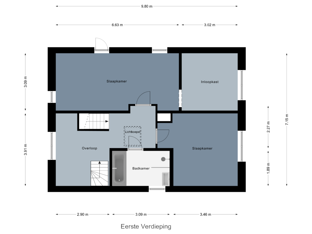 Bekijk plattegrond van Eerste Verdieping van Tusveld 19