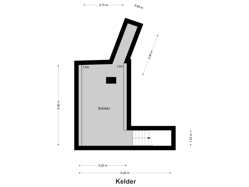 View floorplan of Kelder of Hoogstraat 26