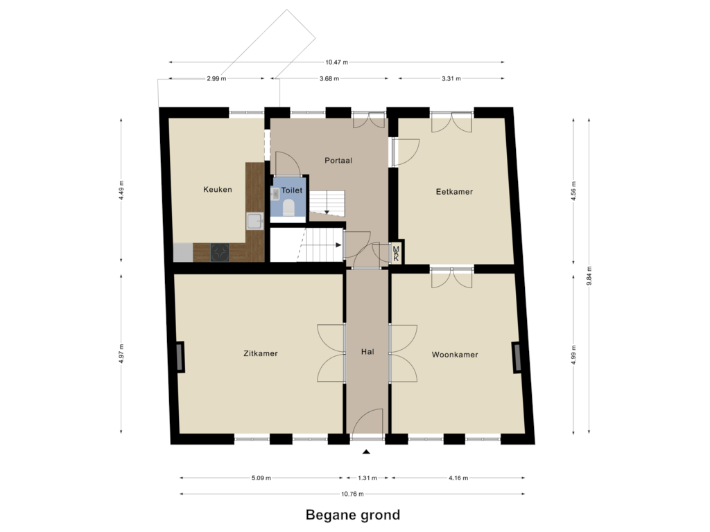 View floorplan of Begane grond of Hoogstraat 26