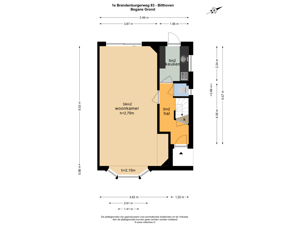 Bekijk plattegrond van BEGANE GROND van 1e Brandenburgerweg 83