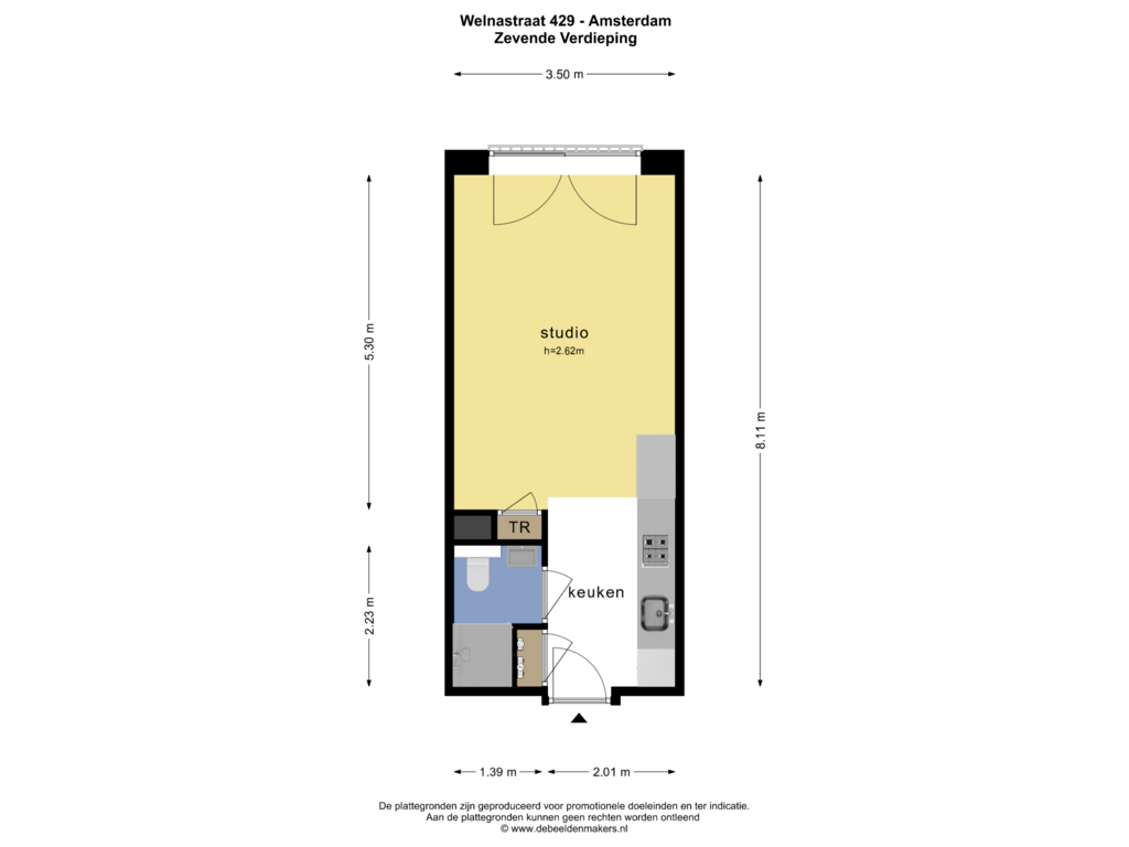 View floorplan of ZEVENDE VERDIEPING of Welnastraat 641