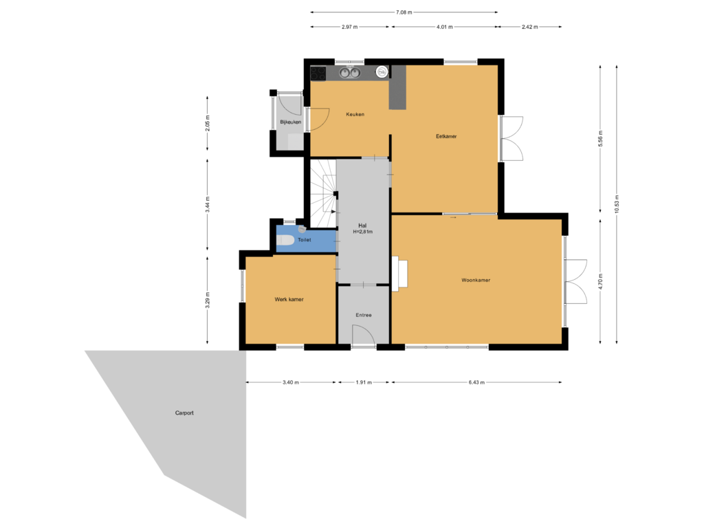 View floorplan of Begane grond of Beetslaan 19