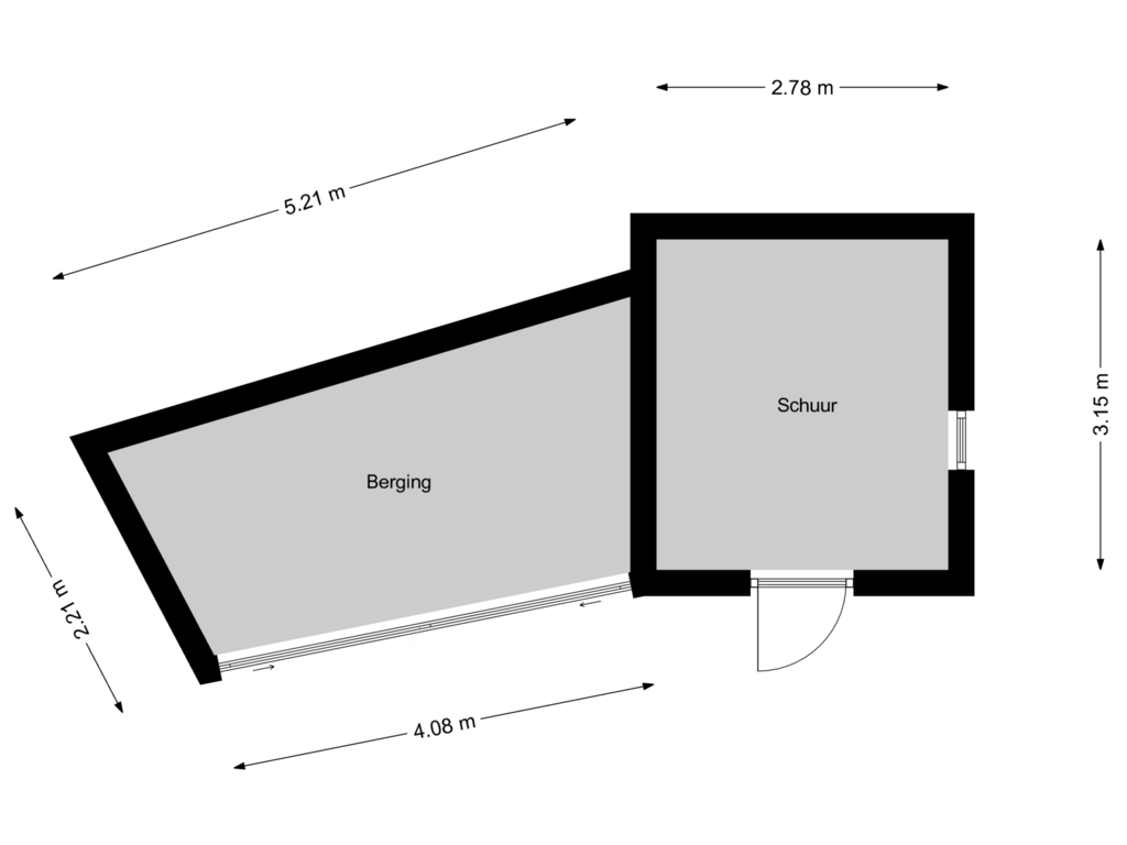 View floorplan of Schuur of Beetslaan 19