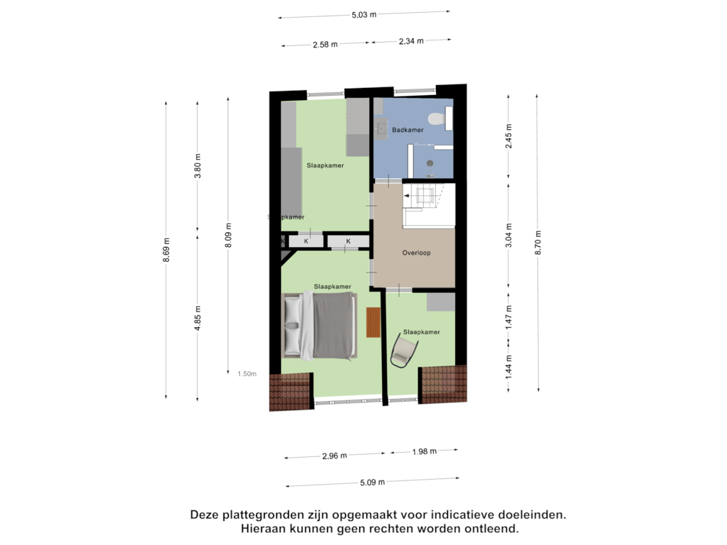 Bekijk plattegrond van Eerste Verdieping van Saskiastraat 2