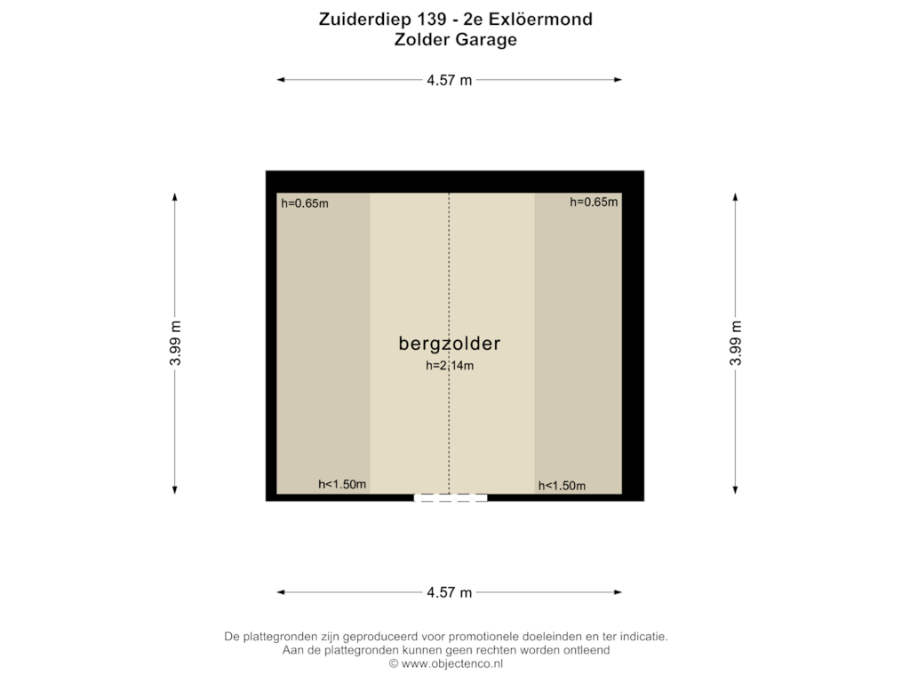 Bekijk plattegrond van Zolder Garage van Zuiderdiep 139