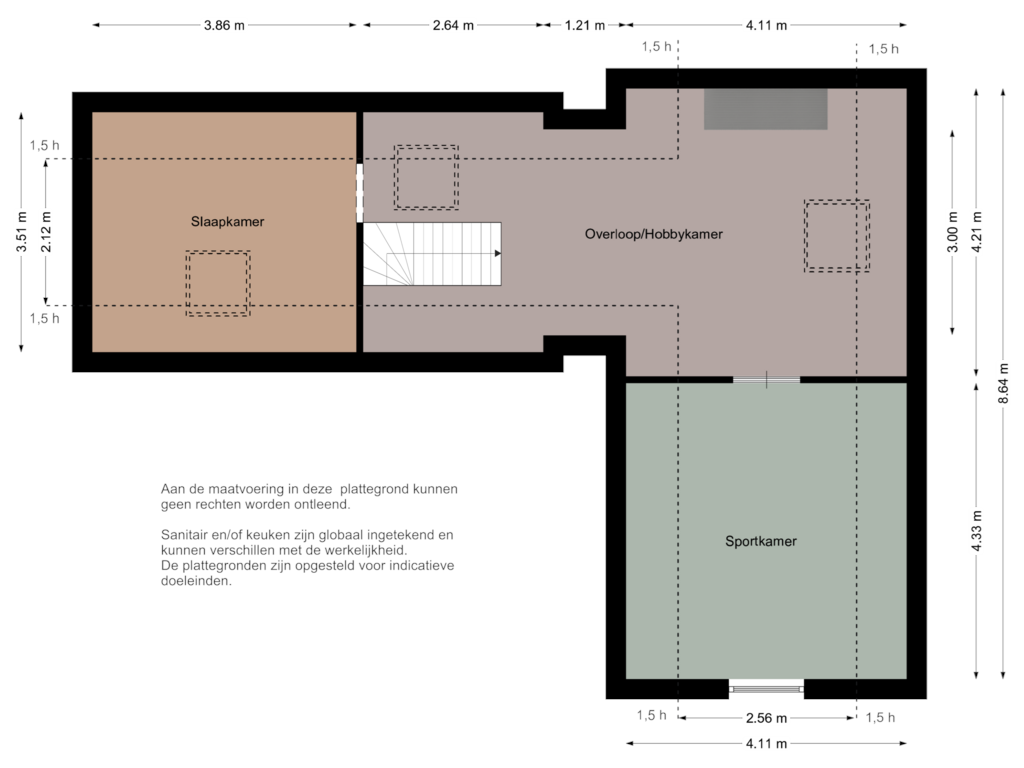 Bekijk plattegrond van Zolder gastenverblijf van Marijkelaan 33