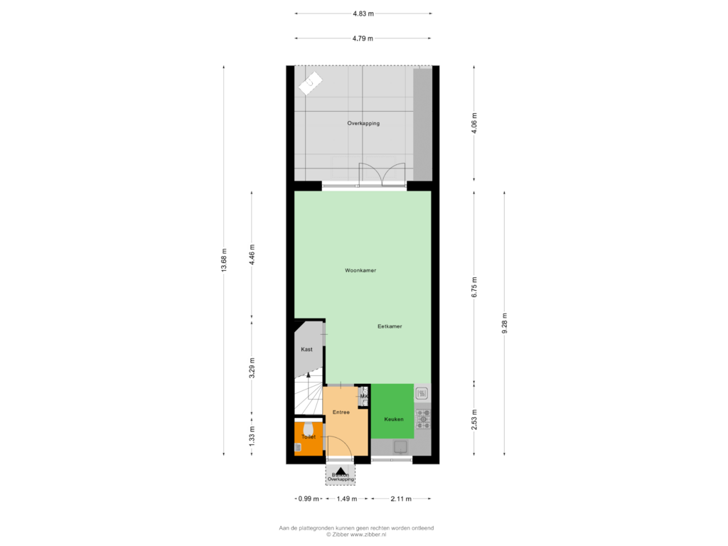 Bekijk plattegrond van Begane grond van Den Uylstraat 29