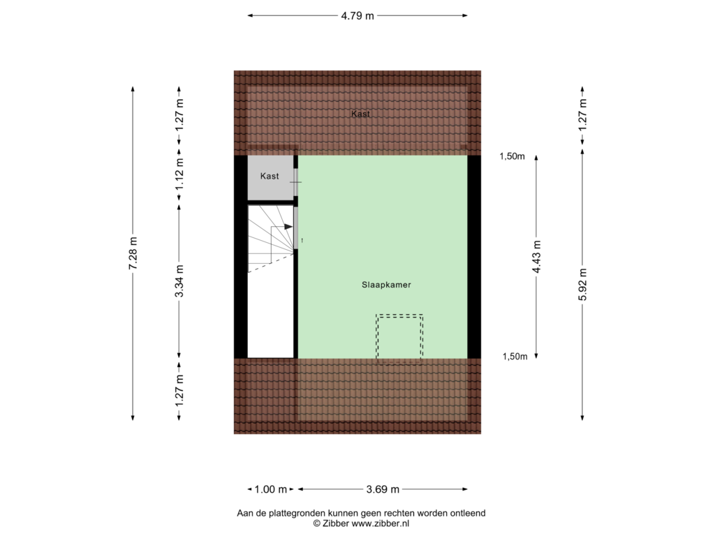 View floorplan of Tweede verdieping of Den Uylstraat 29