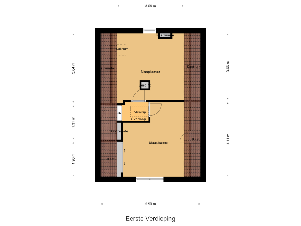 View floorplan of Eerste Verdieping of Hogezoom 46