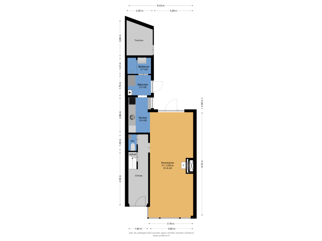 View floorplan of Begane Grond of de Ruyterweg 11