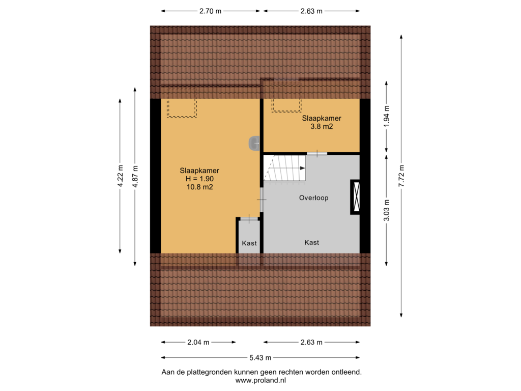 View floorplan of 2e Verdieping of de Ruyterweg 11