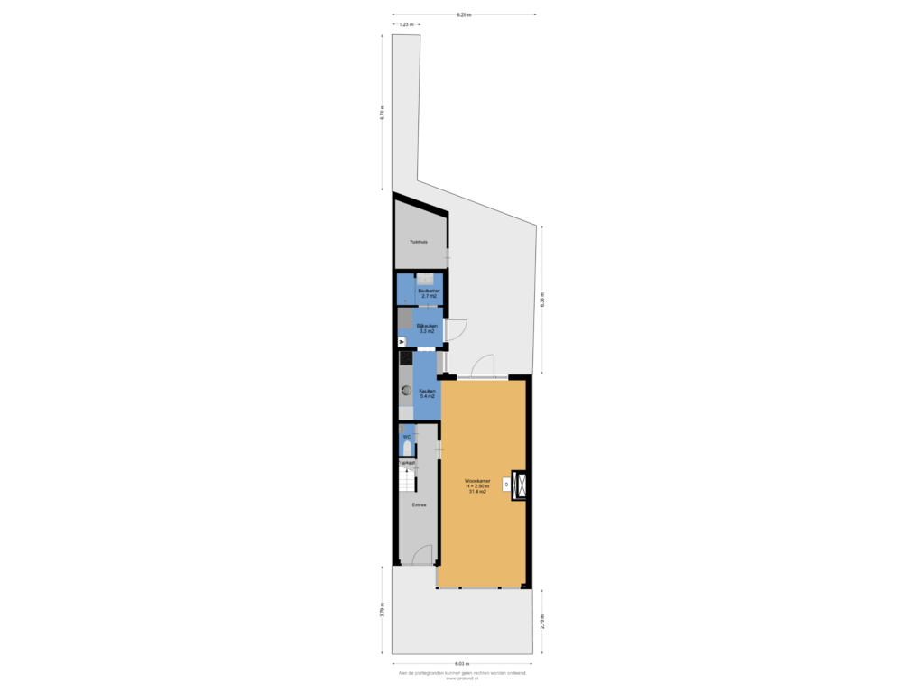 View floorplan of Begane Grond  Met Tuin of de Ruyterweg 11