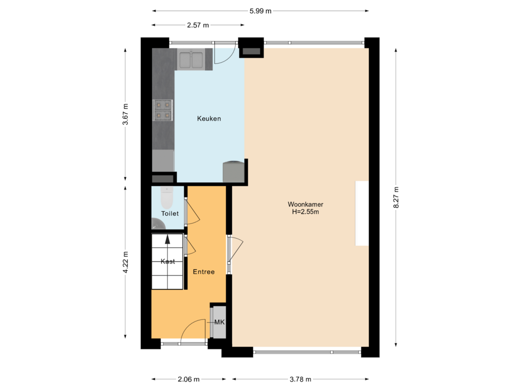 Bekijk plattegrond van Begane Grond van Dahlialaan 76