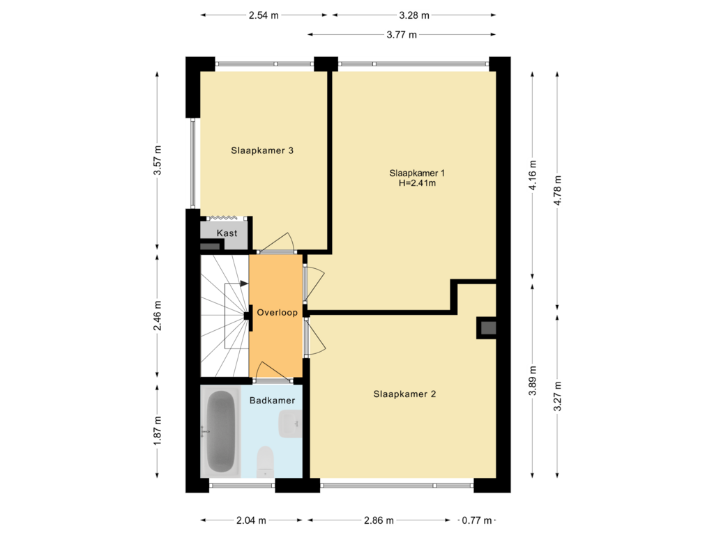 Bekijk plattegrond van Eerste Verdieping van Dahlialaan 76