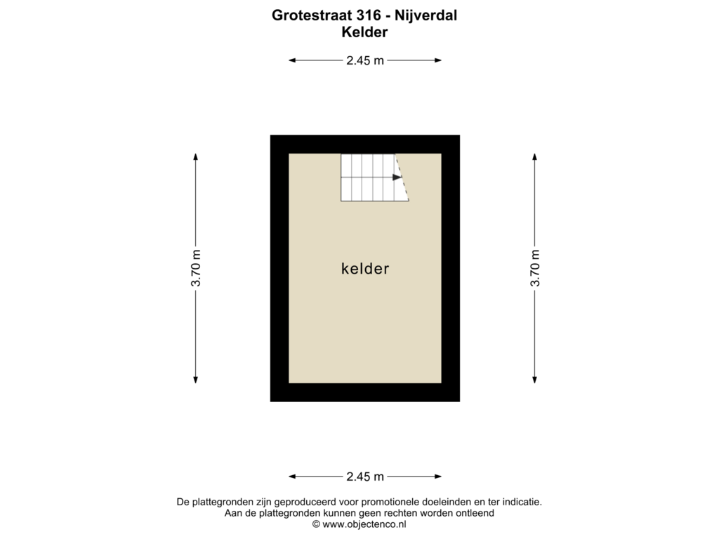 Bekijk plattegrond van Kelder van Grotestraat 316