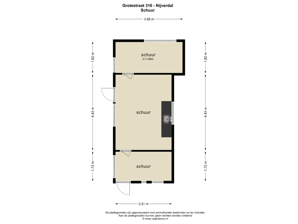 Bekijk plattegrond van Schuur van Grotestraat 316