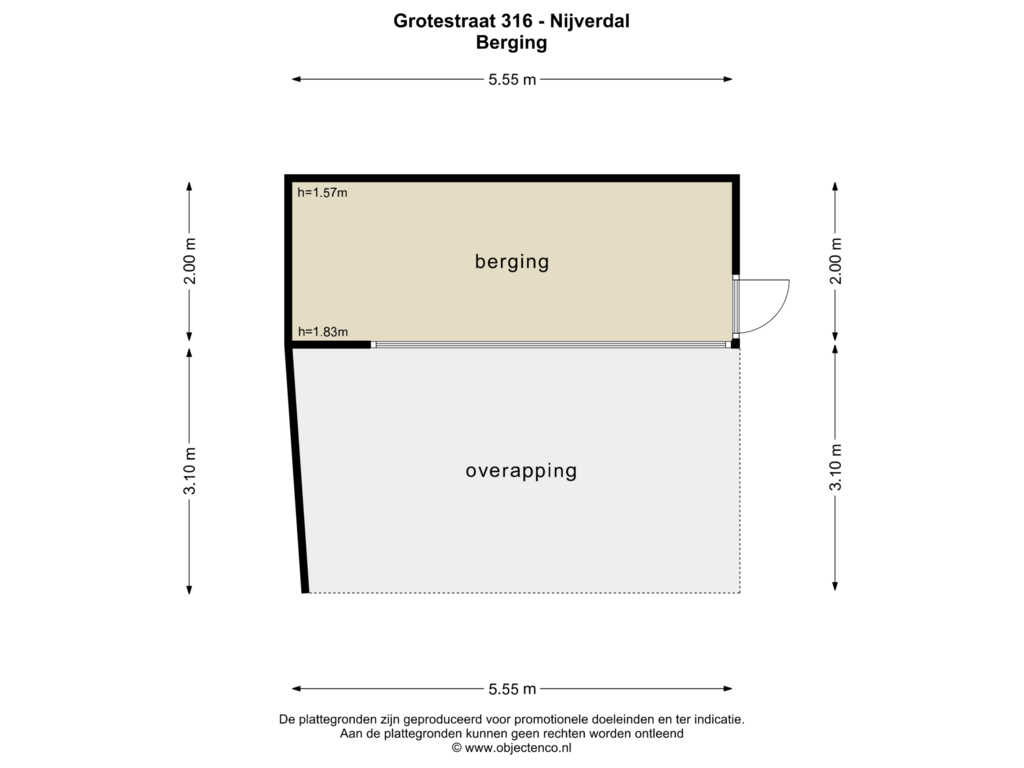 Bekijk plattegrond van Berging van Grotestraat 316