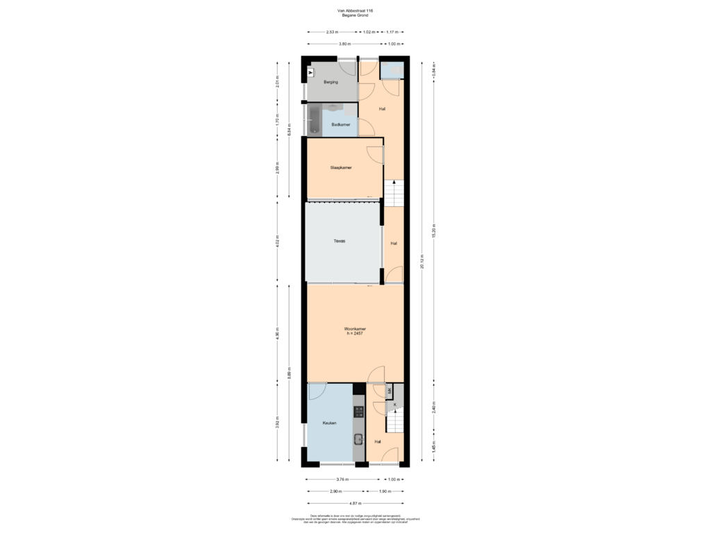 Bekijk plattegrond van Begane Grond van Van Abbestraat 116