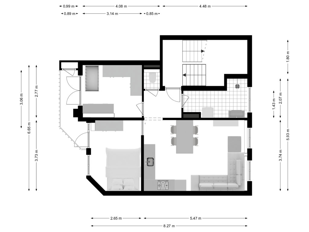 Bekijk plattegrond van Tweede verdieping van Olympiaweg 118-2