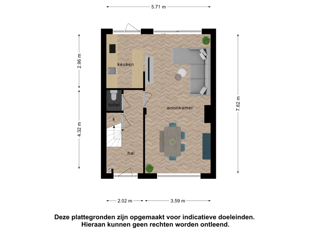 Bekijk plattegrond van begane grond van Grazendonkstraat 27