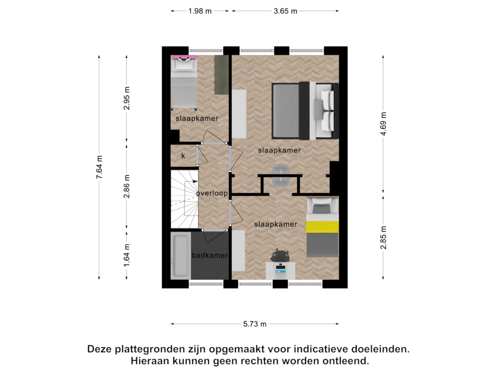 Bekijk plattegrond van 1e verdieping van Grazendonkstraat 27