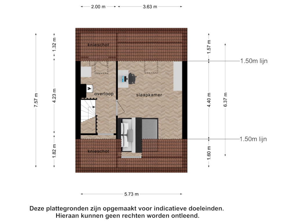 Bekijk plattegrond van 2e verdieping van Grazendonkstraat 27