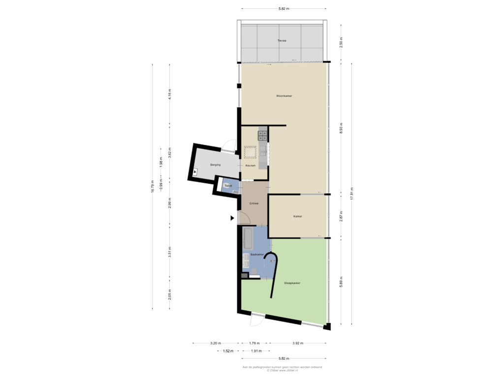 View floorplan of Appartement of A. Jacobsstraat 167