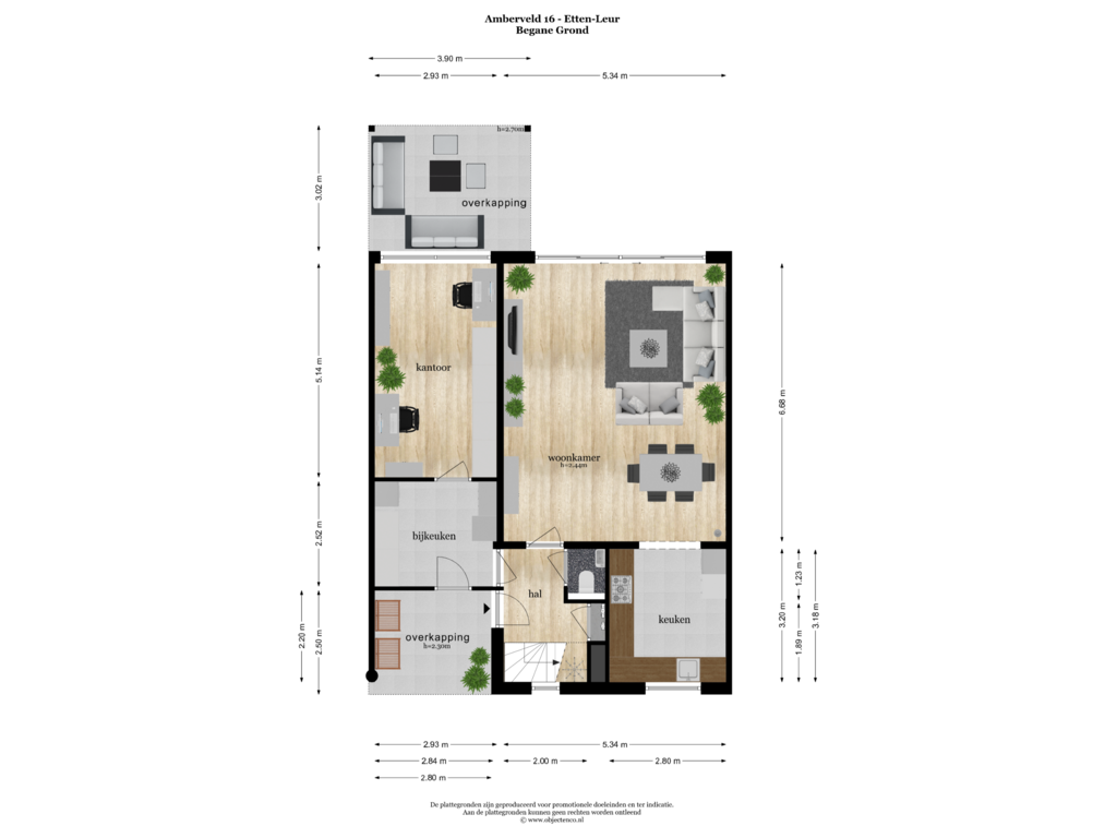 Bekijk plattegrond van BEGANE GROND van Amberveld 16