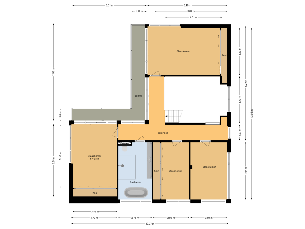 View floorplan of Eerste verdieping of Kobalt 2