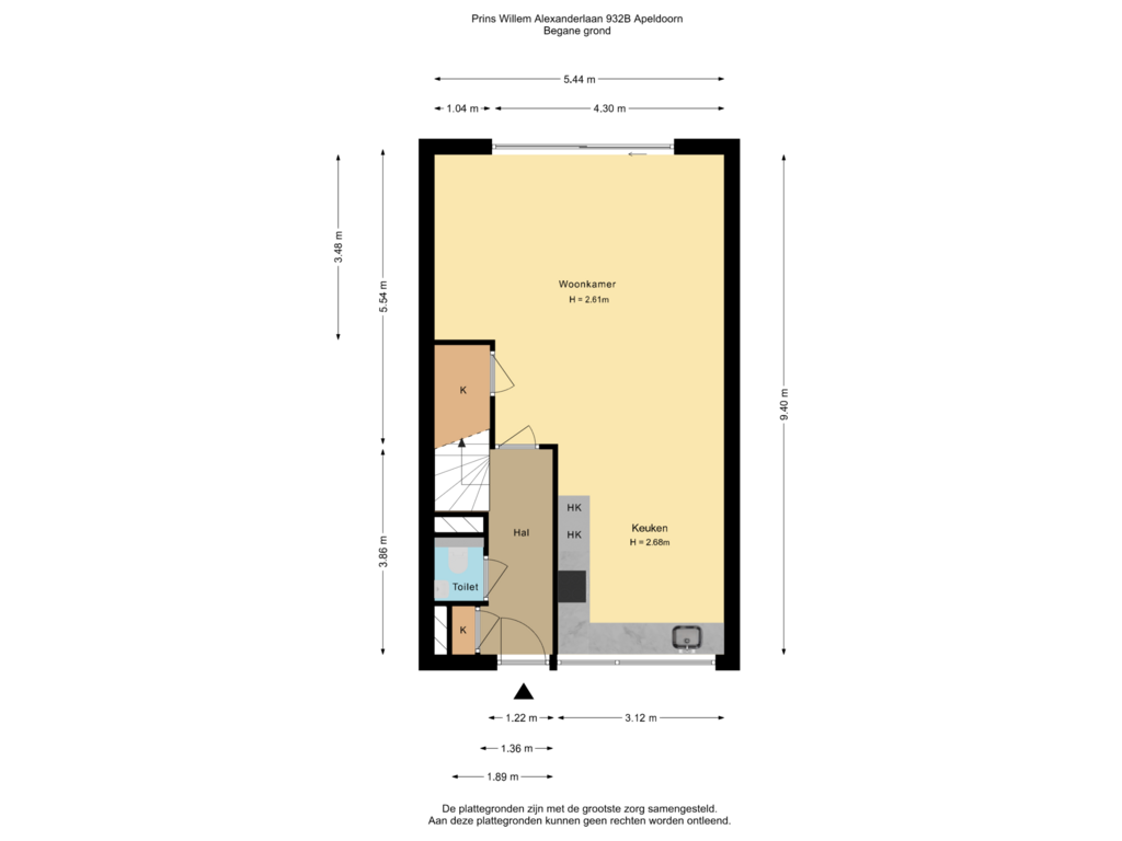 Bekijk plattegrond van Begane grond van Prins Willem-Alexanderlaan 932-B