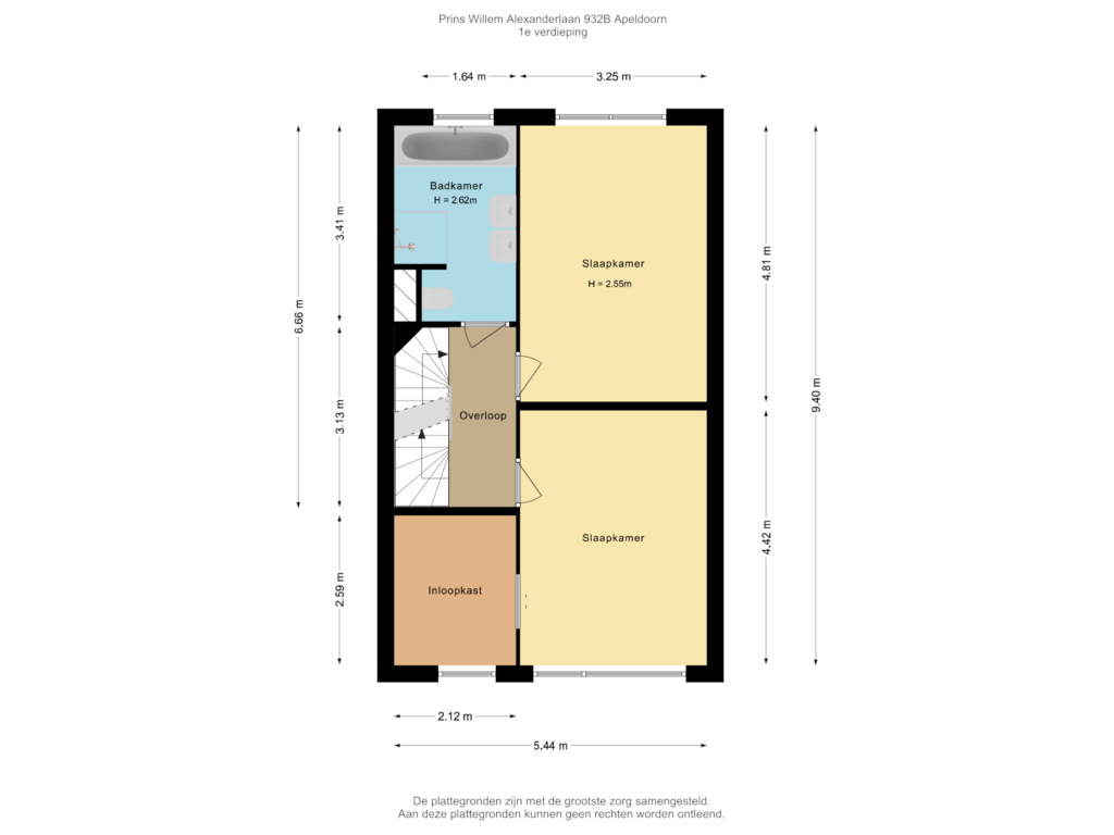 Bekijk plattegrond van 1e verdieping van Prins Willem-Alexanderlaan 932-B