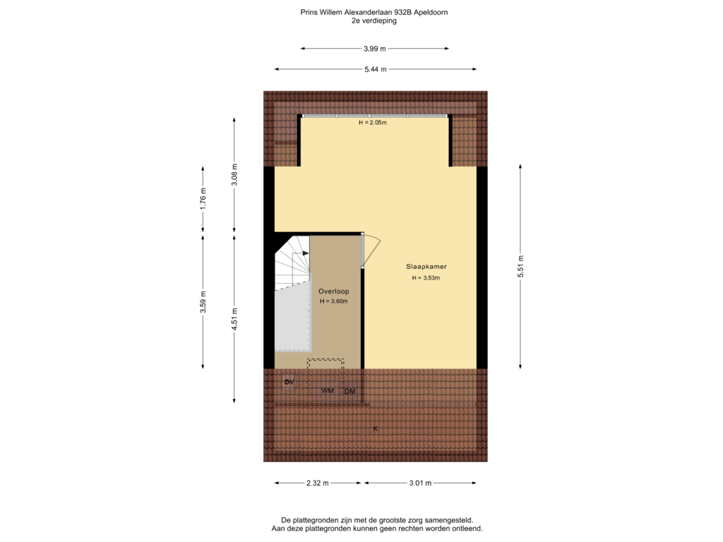 Bekijk plattegrond van 2e verdieping van Prins Willem-Alexanderlaan 932-B