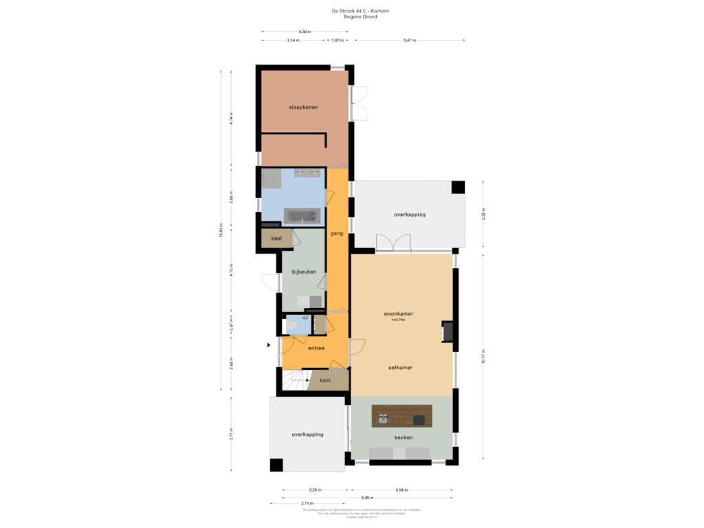 Bekijk plattegrond van Begane Grond van De Strook 44-C