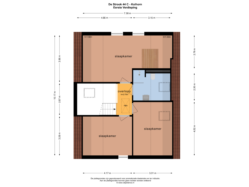 Bekijk plattegrond van Eerste Verdieping van De Strook 44-C