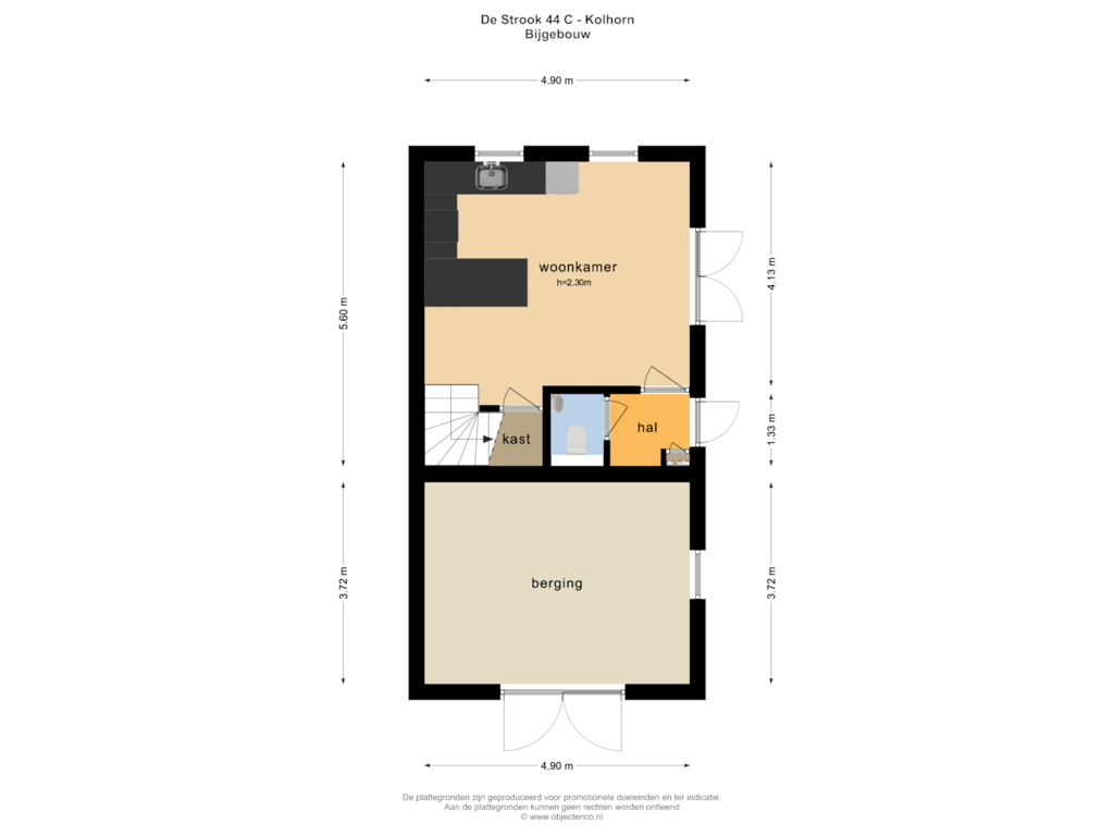 Bekijk plattegrond van Bijgebouw van De Strook 44-C