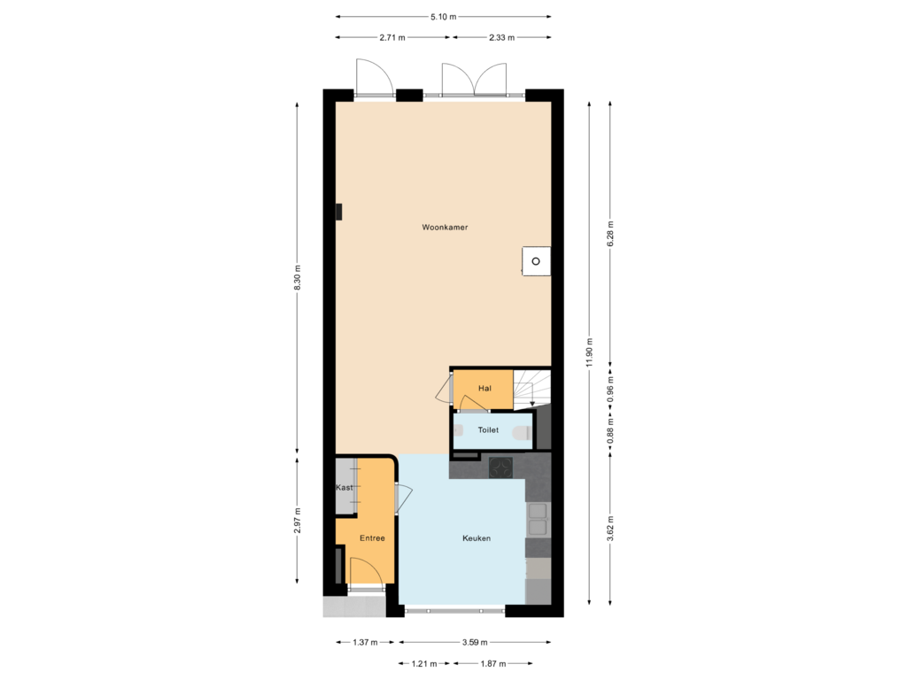 Bekijk plattegrond van Begane Grond van Kruisgang 73