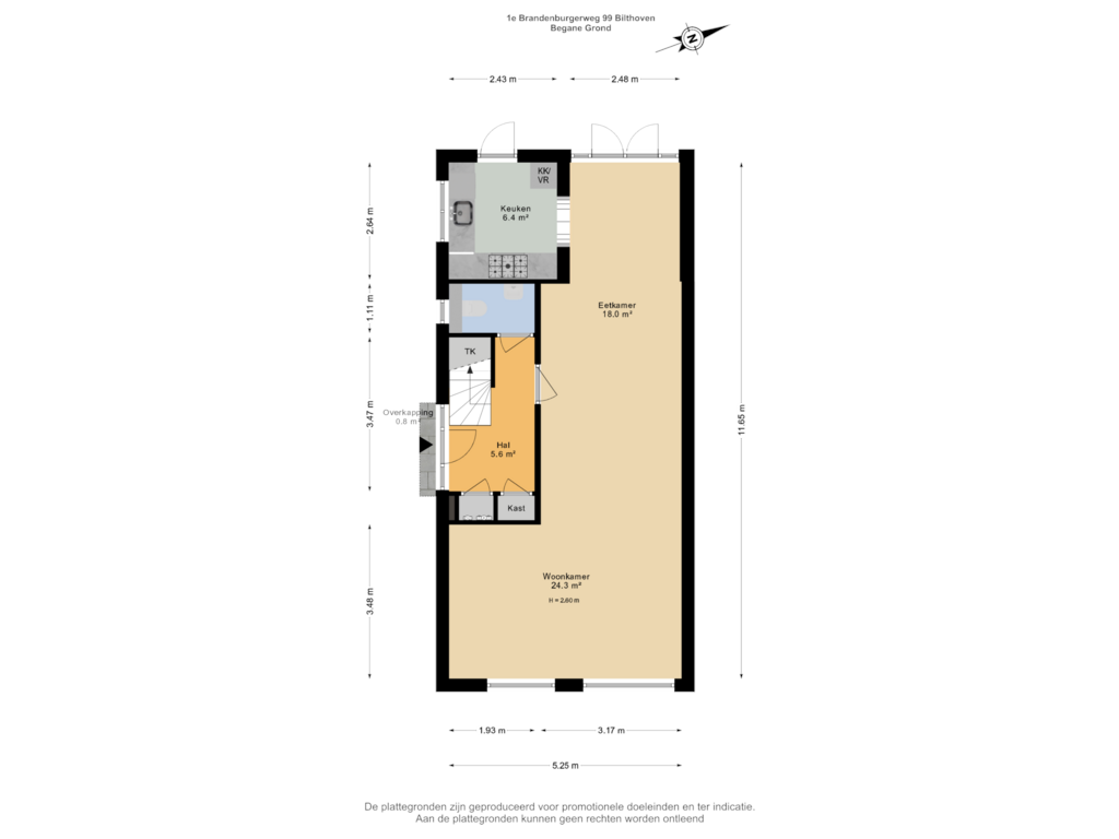 Bekijk plattegrond van Begane Grond van 1e Brandenburgerweg 99