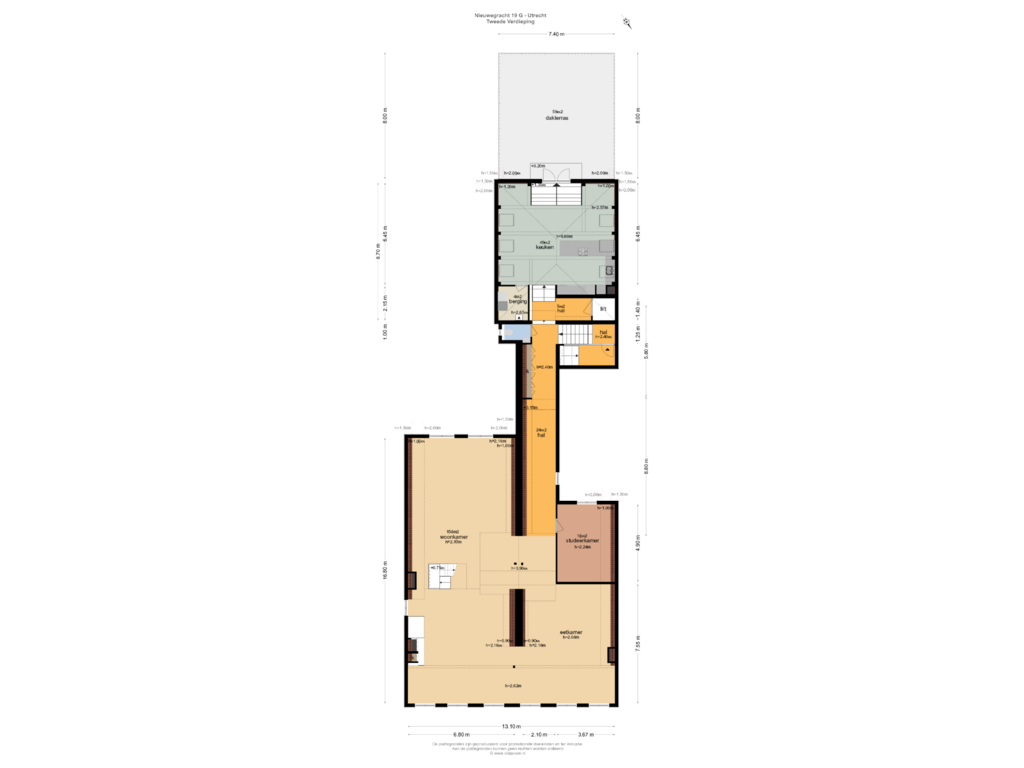 Bekijk plattegrond van TWEEDE VERDIEPING van Nieuwegracht 19-G