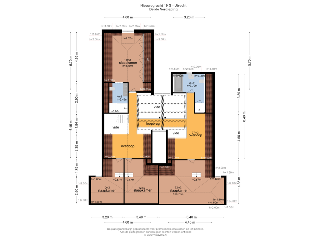 Bekijk plattegrond van DERDE VERDIEPING van Nieuwegracht 19-G